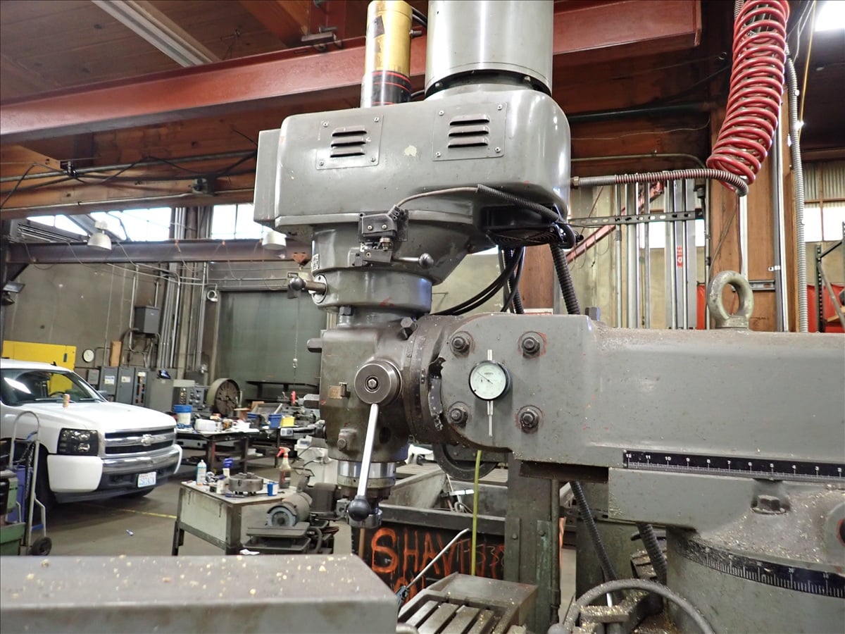 Sharp #V1, Manual Vertical Knee Mill, 12" x 58" table, 5 HP, Maxi Torque-Rite power drawbar, Newall NMS300 - Image 5