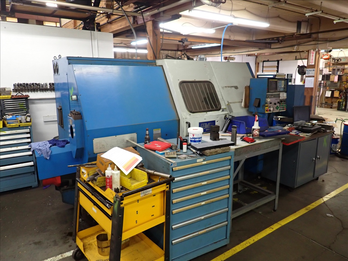 Femco #WNCL-35, CNC Turning Center, 12-station turret, 3-jaw chuck, 2500 RPM, chip conveyor, tailstock, Fanuc - Image 1