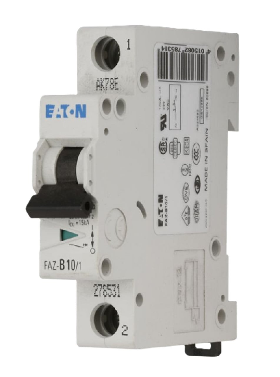 10 Amp, Eaton #FAZ-B10/1-NA, 132683 Miniature Circuit Breaker, 1-Pole, NEW - Image 1