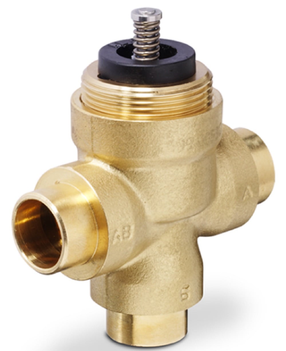 Siemens #599-00534, 3-Way 1/2" Zone Valve, Cv 4.0, ANSI 125, Sweat (Valve Only), NEW - Image 1