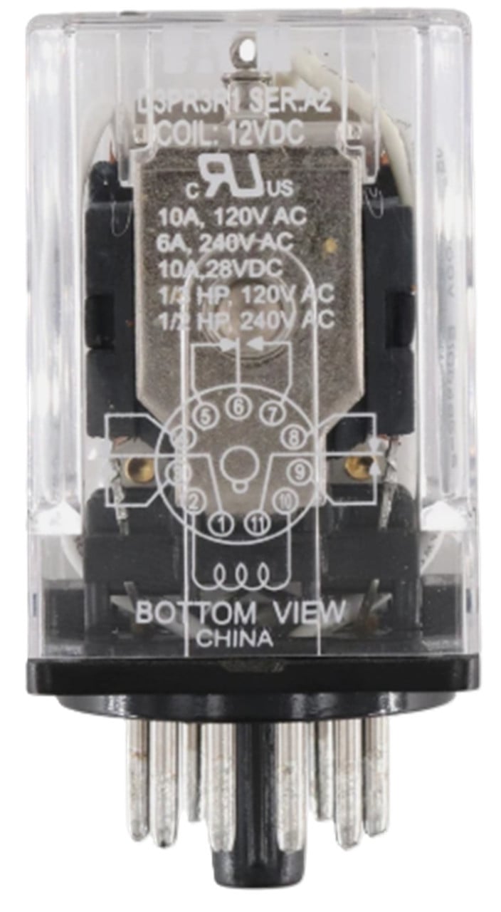 Eaton #D3PR3R1, General Purpose Relay, 11 Pin, 3PDT, 16A, NEW - Image 1