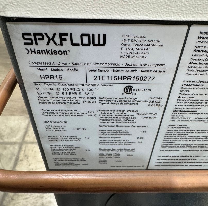 5 HP Powerex #STSH050244, 15 scfm, 116 psi, 60 gallon, dryer, 2021 - Image 9