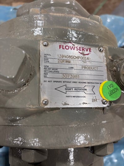 Flowserve #2GRWM, rotary gear lube pump, bare shaft, flanged ends, base mounted, new - Image 4