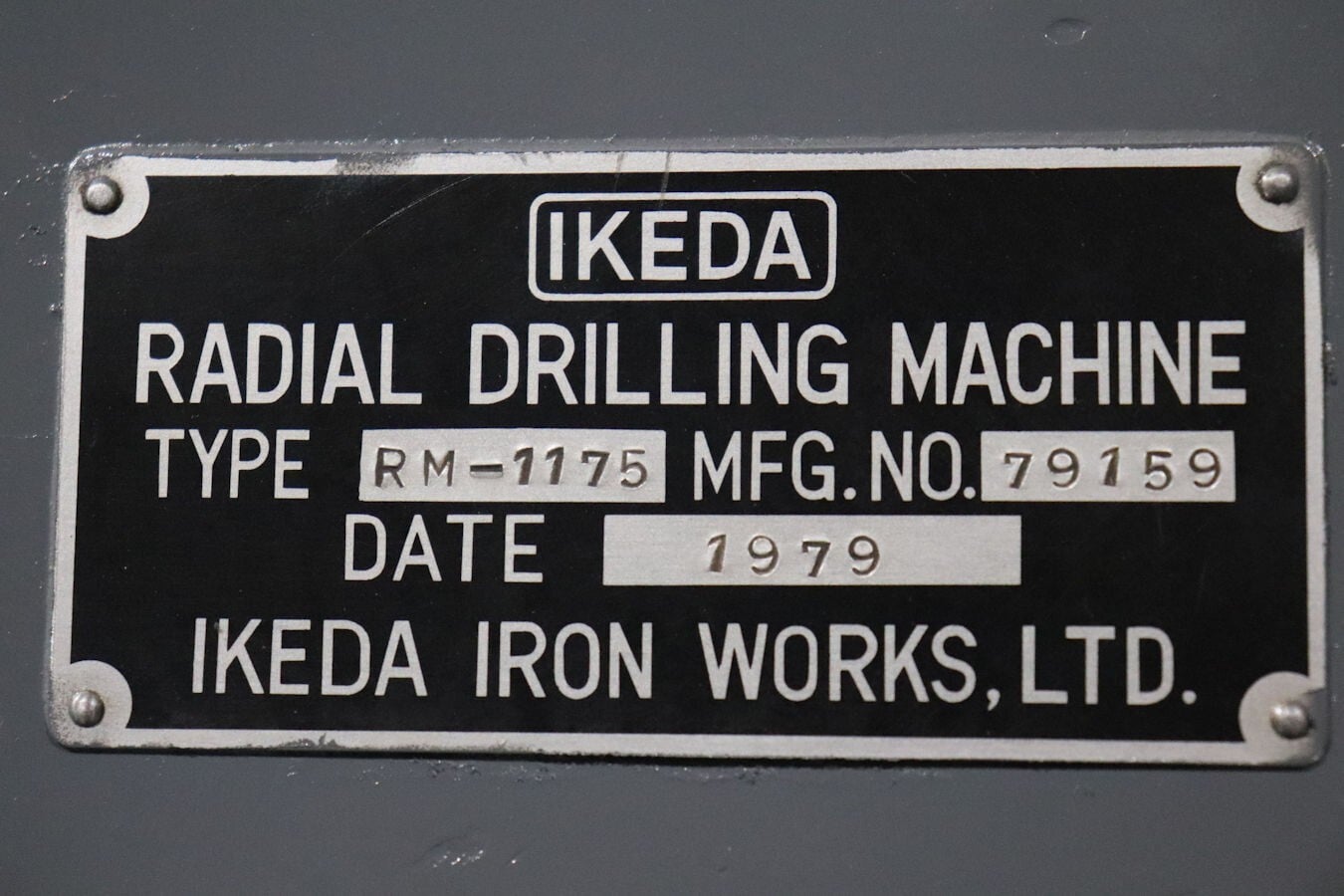 4' -12" Ikeda #RM-1175, Radial Arm Drill, 30-1500 RPM, 1979 - Image 10