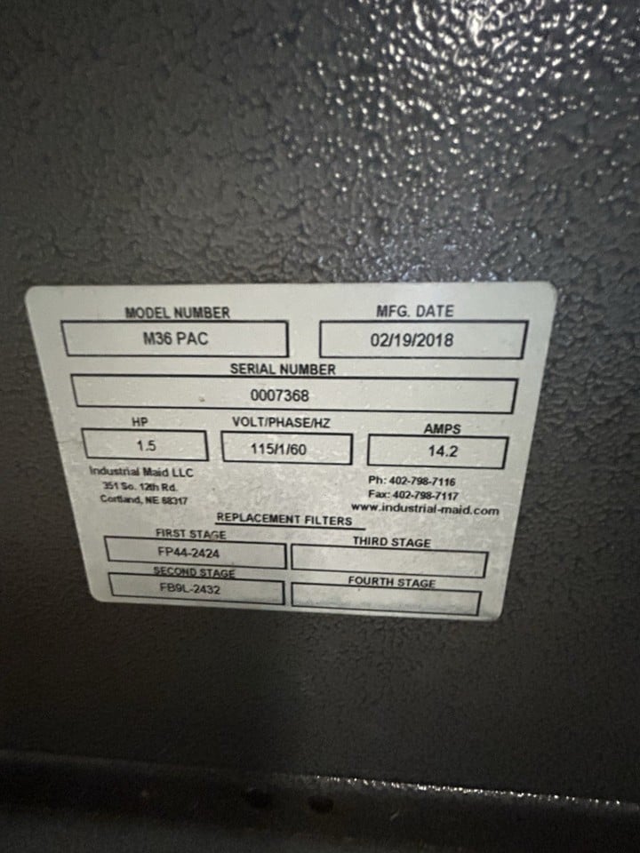 Industrial Maid #M36-PAC, Welding Smoke Collection Unit - Image 2