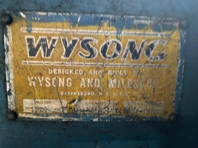 3/16" x 10' Wysong #1010, mechanical power squaring shear, w/ conveyor - Image 2