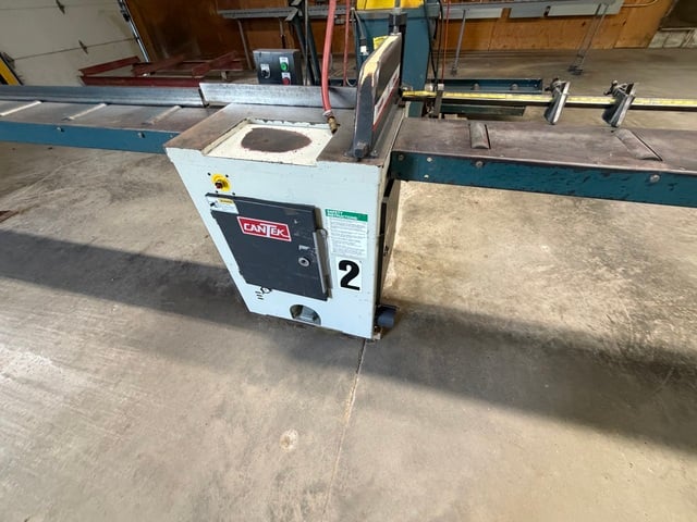18" Cantek #PCS18R, chop saw, infeed & outfeed, 10 HP, 3600 RPM, 1" arbor, 45 SPM, 26" x 27-1/2" table, 2009 - Image 1