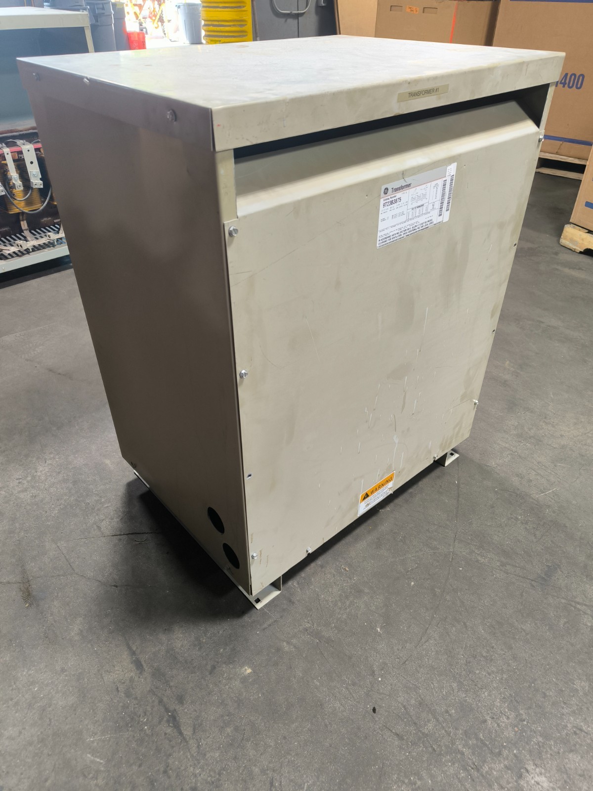 112.5 KVA 480 Primary, 208/120 Secondary, General Electric #9T23B3875, Transformer, 3 phase - Image 1