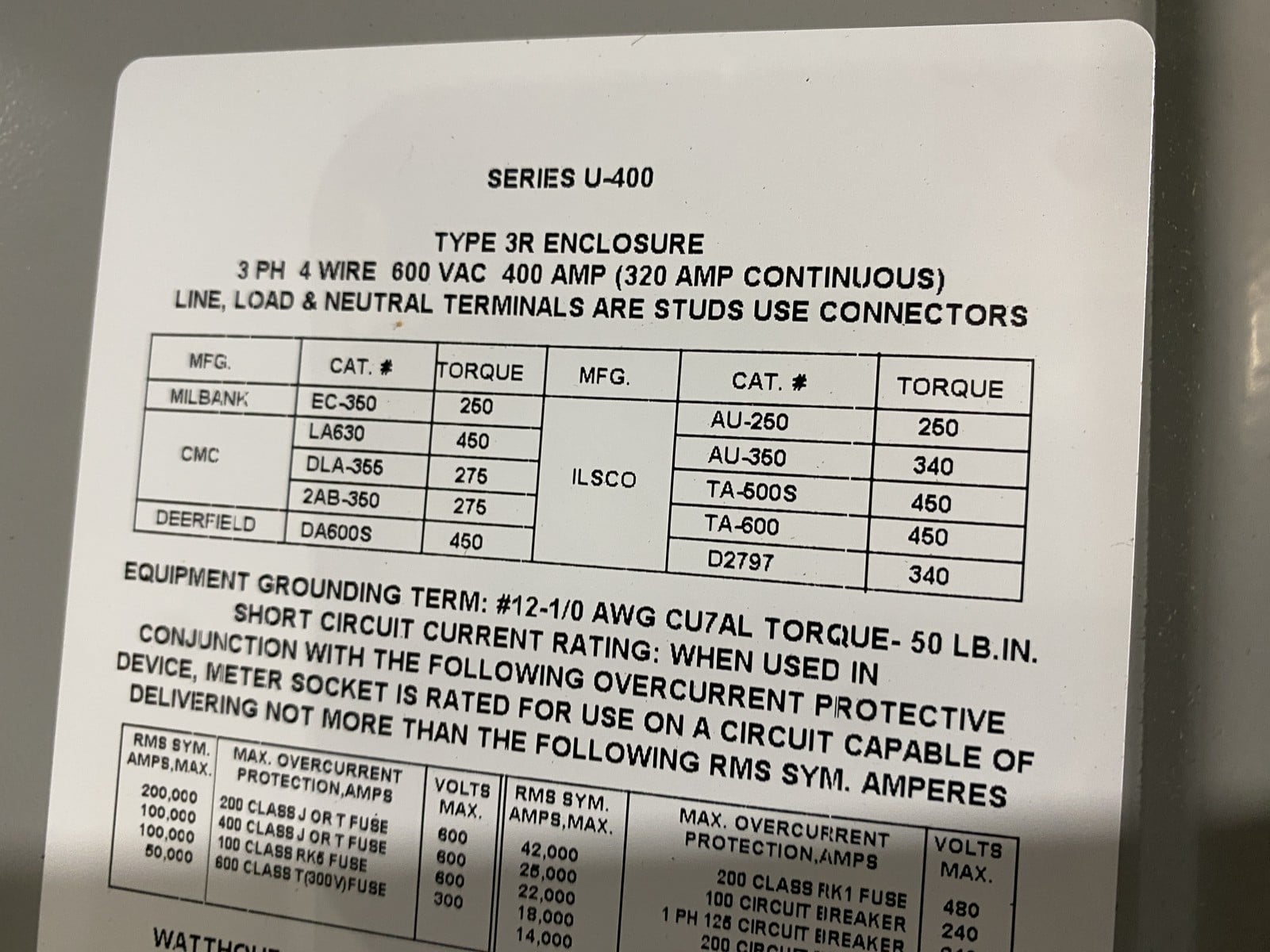320 Amps, Milbank #U3566-X-HSP, Meter Base, 3 phase, 7 Terminal, Bypass, MEG Approved, new - Image 10