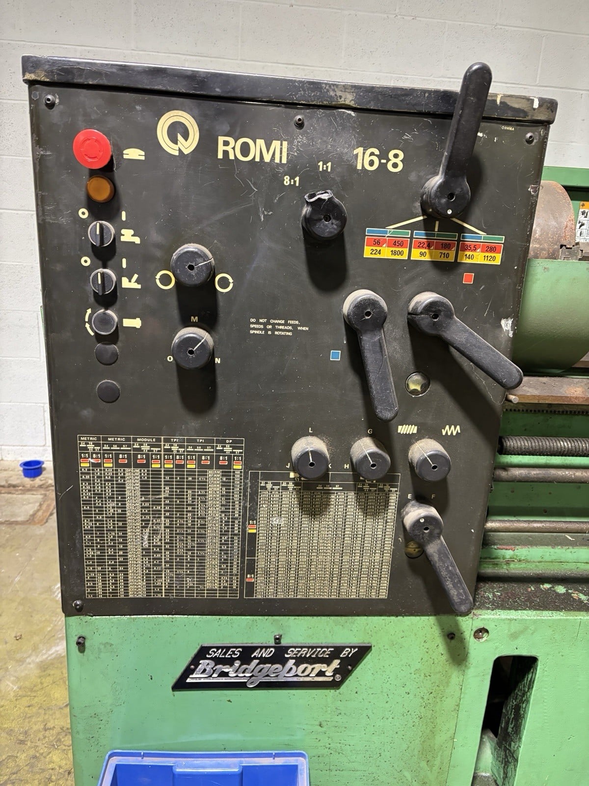 Bridgeport Romi #16-8, Engine Lathe, 7.5 HP, 240 V., 3 Ph., 20.2A - Image 2