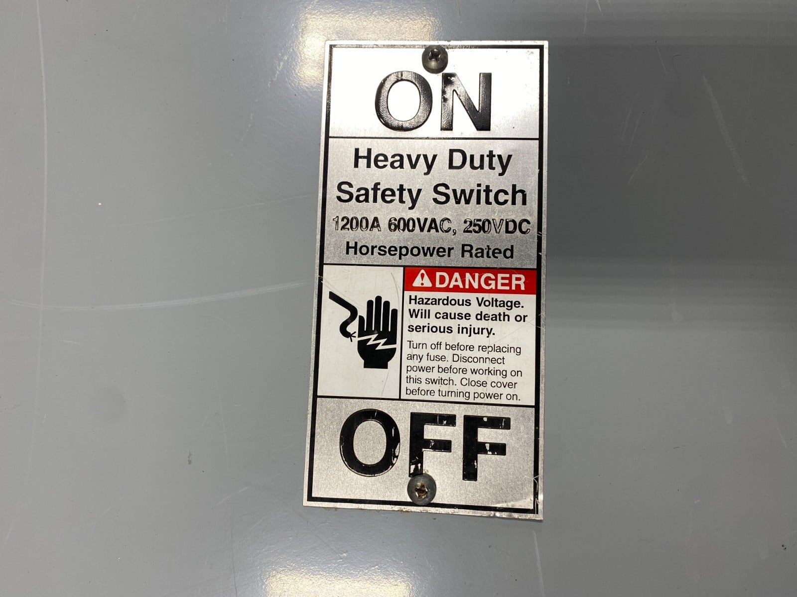 1200 Amp. Siemens #HF368N, Heavy Duty Disconnect Switch, 3P, 3 phase, 600 VAC, 250 VDC, Nema Type 1 - Image 4