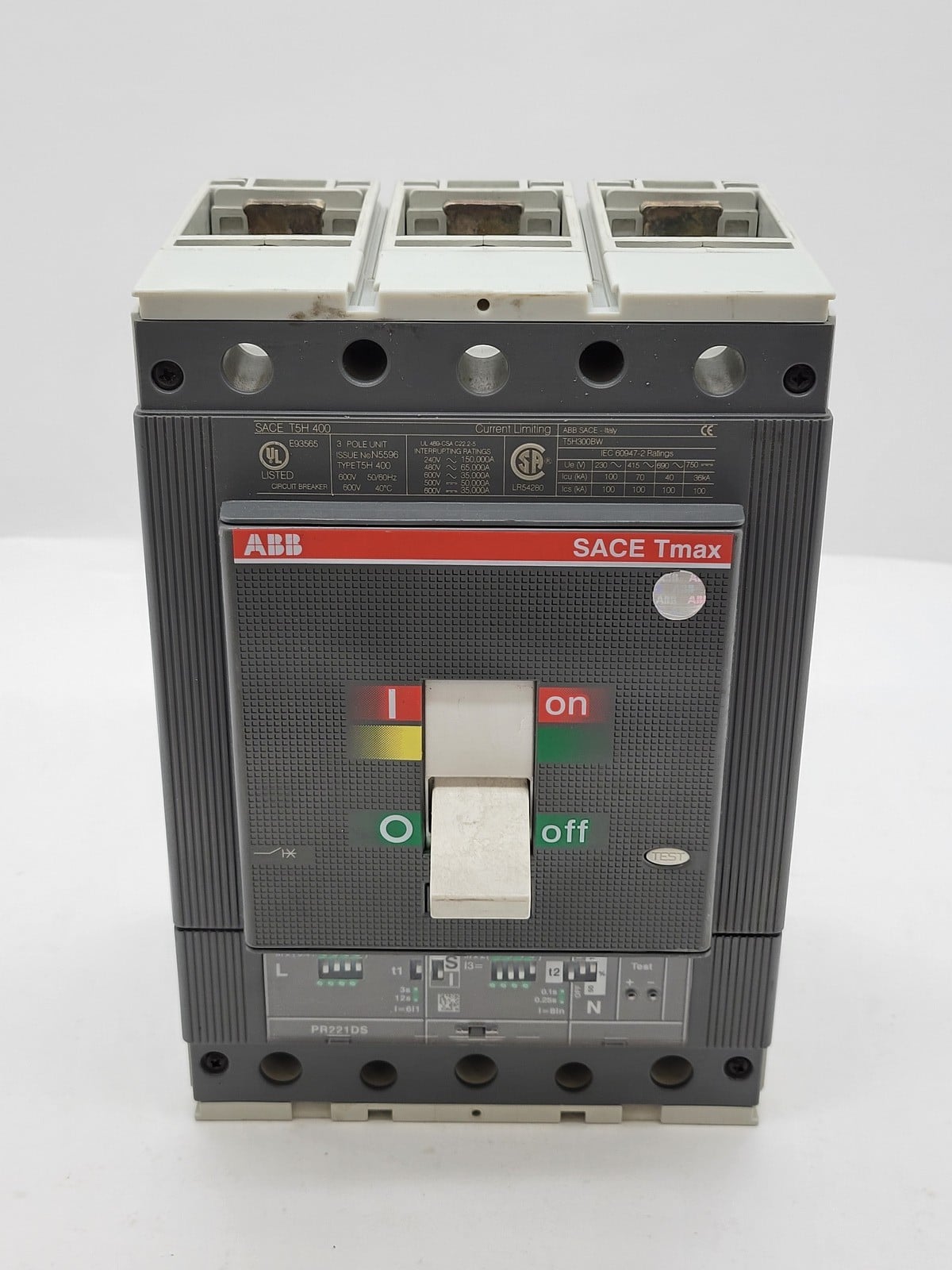 300 Amps, ABB #T5H300BW, SACE Tmax Circuit Breaker, 3P, 600 Volts, 65KA, T5H400, PR221DS Fixed-Version - Image 5