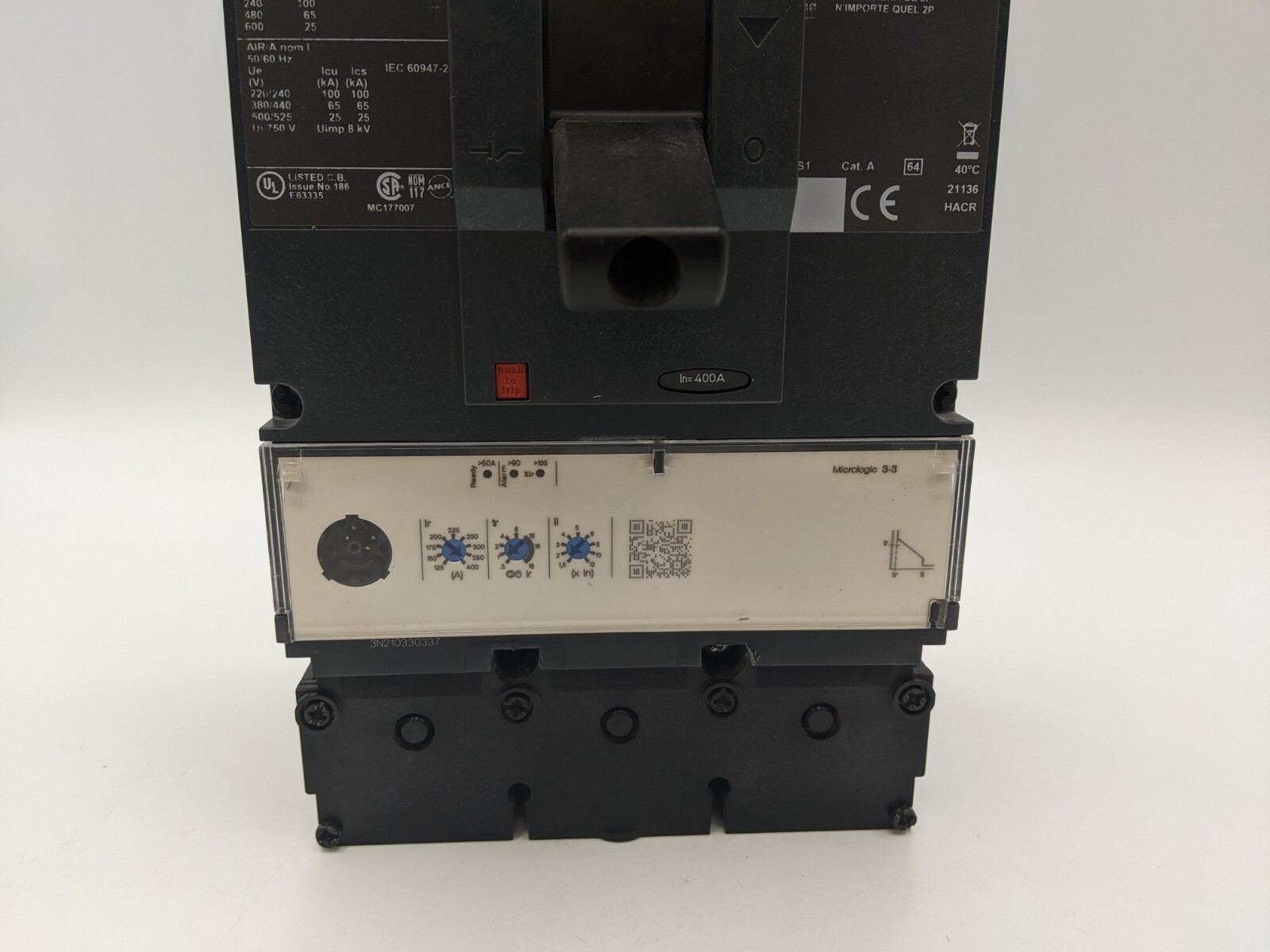400 Amps, Square D #LJM36400U31X, PowerPact Circuit Breaker, 3P, 600 Volts, Micrologic 3.3 Trip - Image 4