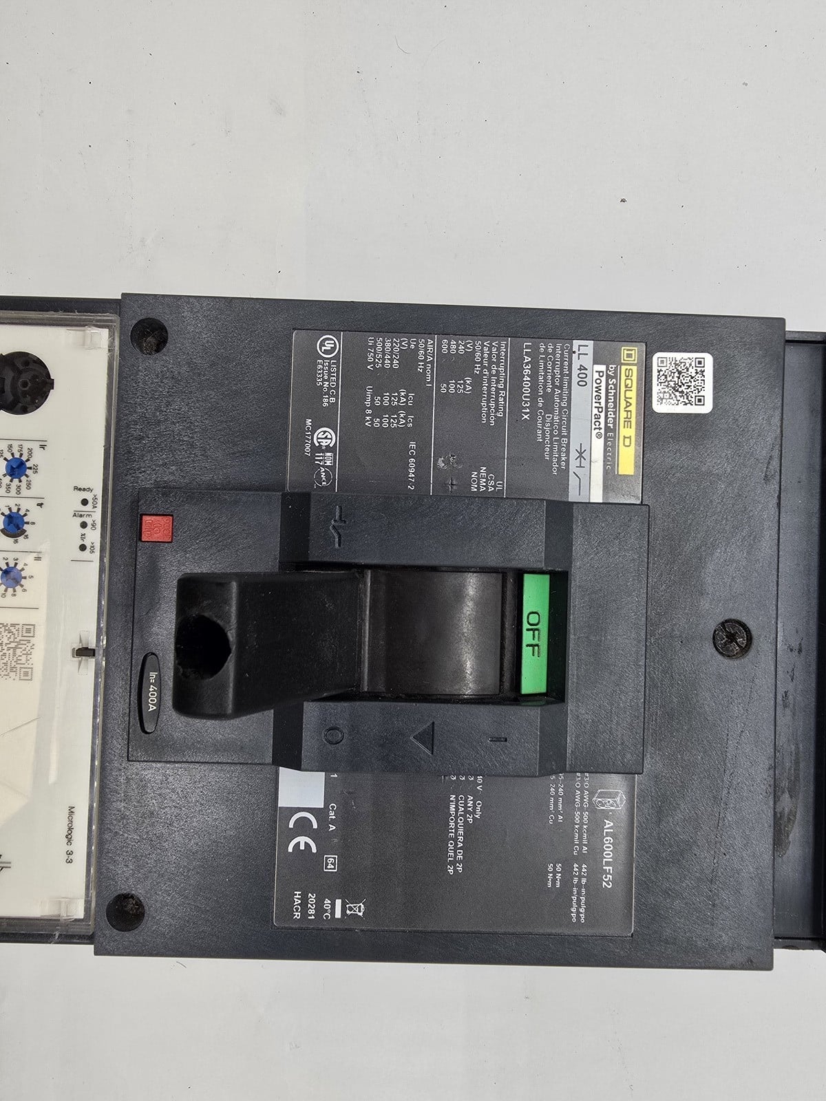 400 Amps, Square D #LLA36400U31X, I-Line Circuit Breaker, 3P, 600 VAC, 50/60 Hz., HACR Type - Image 8