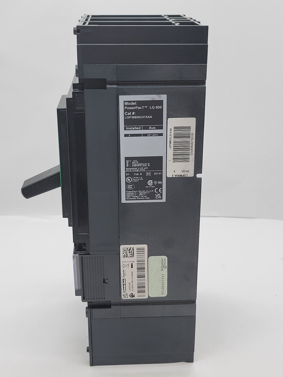 600 Amps, Square D #LGP36600U31XAA, PowerPact Circuit Breaker, 3P, 600 Volts, 35KA, new - Image 9