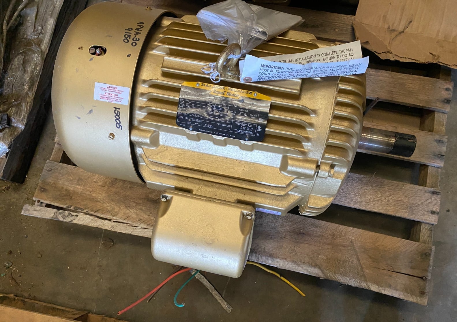 30 HP 1760 RPM Baldor #EM4104T, Frame 286T, TEFC, inverter duty, 3 phase, 230/460 Volts, 76/38A, Class F, EFF - Image 7