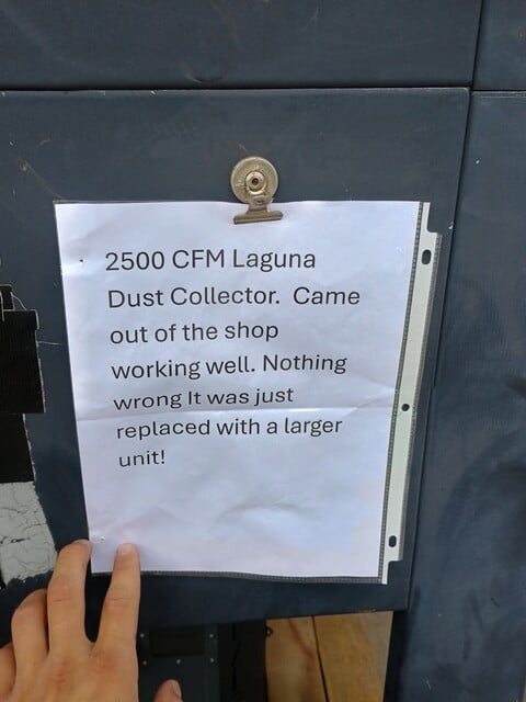 2500 cfm Laguna, dust collector, 10 HP, 220 V., 3 Ph., 2018 - Image 4
