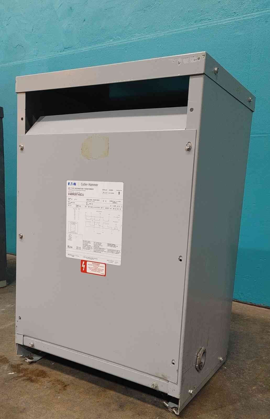 45 KVA 480 Primary, 208Y/120 Secondary, Eaton Cutler-Hammer #V48M28T45CU, Transformer, 3 Phase, copper - Image 2