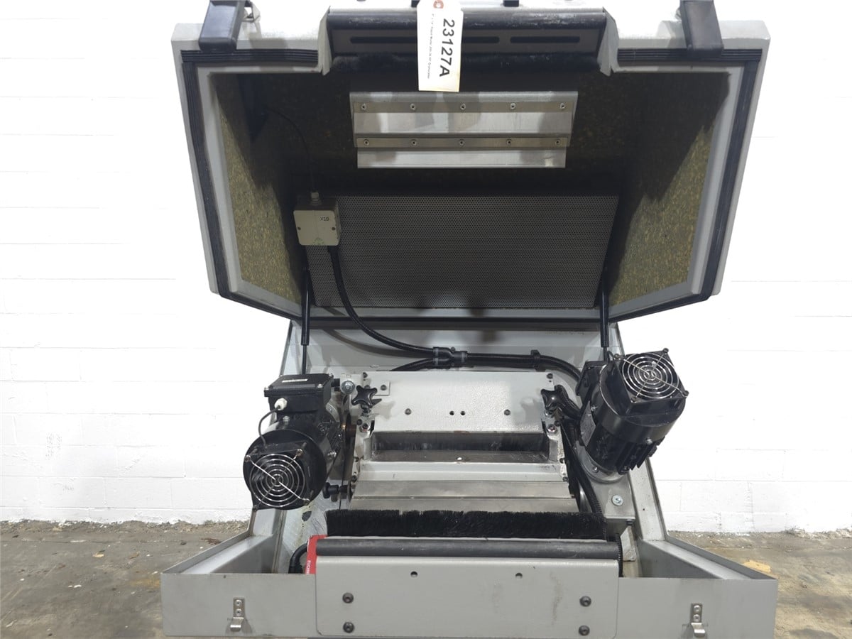 8" x 14" Rapid #200-36-RF, roll-feed granulator, 7.5 HP, 1180 RPM, 3 knife open rotor, 2 bed knives - Image 4