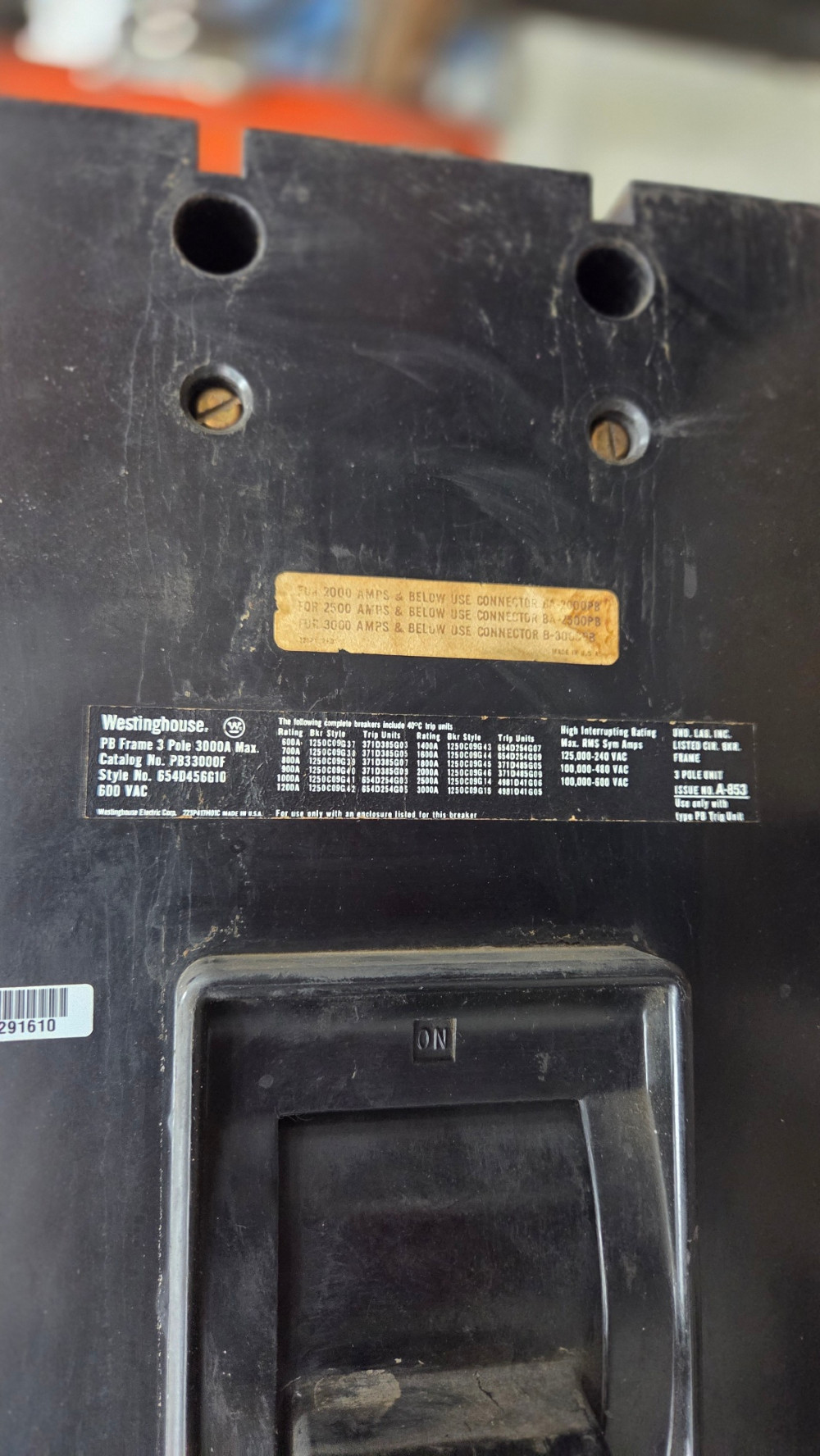 3000 Amps, Westinghouse, PB33000, with rear stabs - Image 1