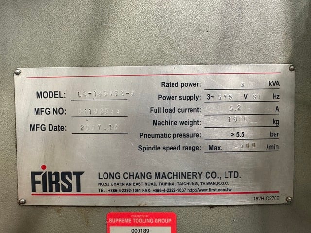 First #LC-185VSX-B, Vertical Milling Machine, 35" X, 16.75" Y, 15.3" knee, 10" x 50" table, 5 HP, 60-4500 - Image 9