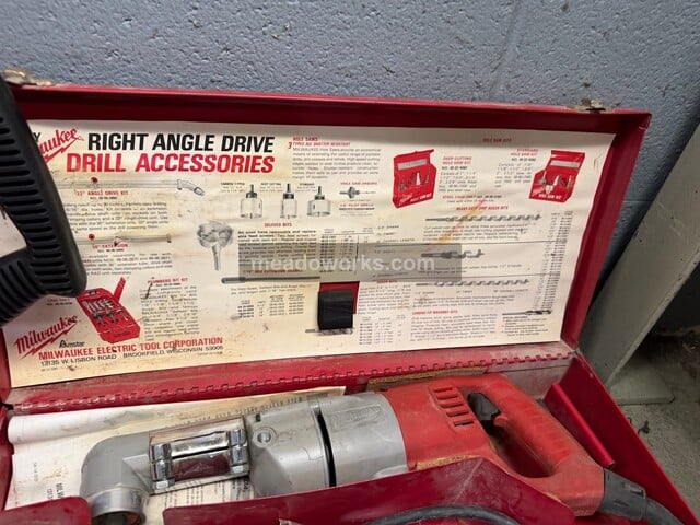 Milwaukee #6230, Tool Lot, portable band saw, right angle drill, Ideal 120' fish tape, steel cases - Image 6