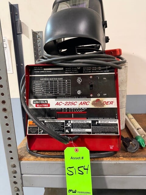 225 Amps, Lincoln Electric #AC-225C, AC Arc Welder, auto-darkening helmet, electrodes, 230 V. - Image 2
