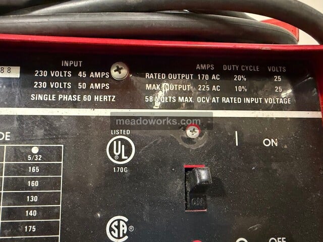 225 Amps, Lincoln Electric #AC-225C, AC Arc Welder, auto-darkening helmet, electrodes, 230 V. - Image 8
