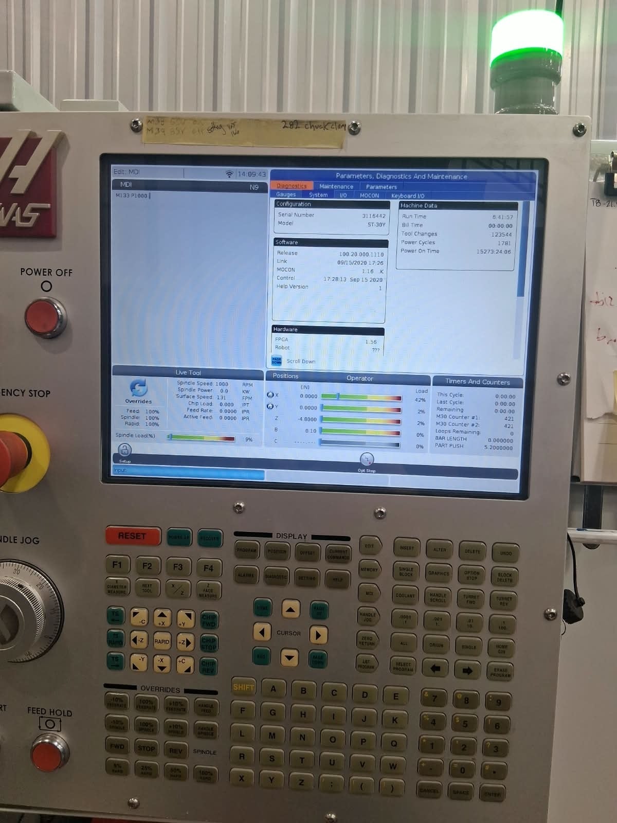 Haas #ST-30Y, CNC lathe, 21" swing, 32.5" centers, 10" chuck, 3" bar, A2-6, 12-station live turret, Y-Axis - Image 6