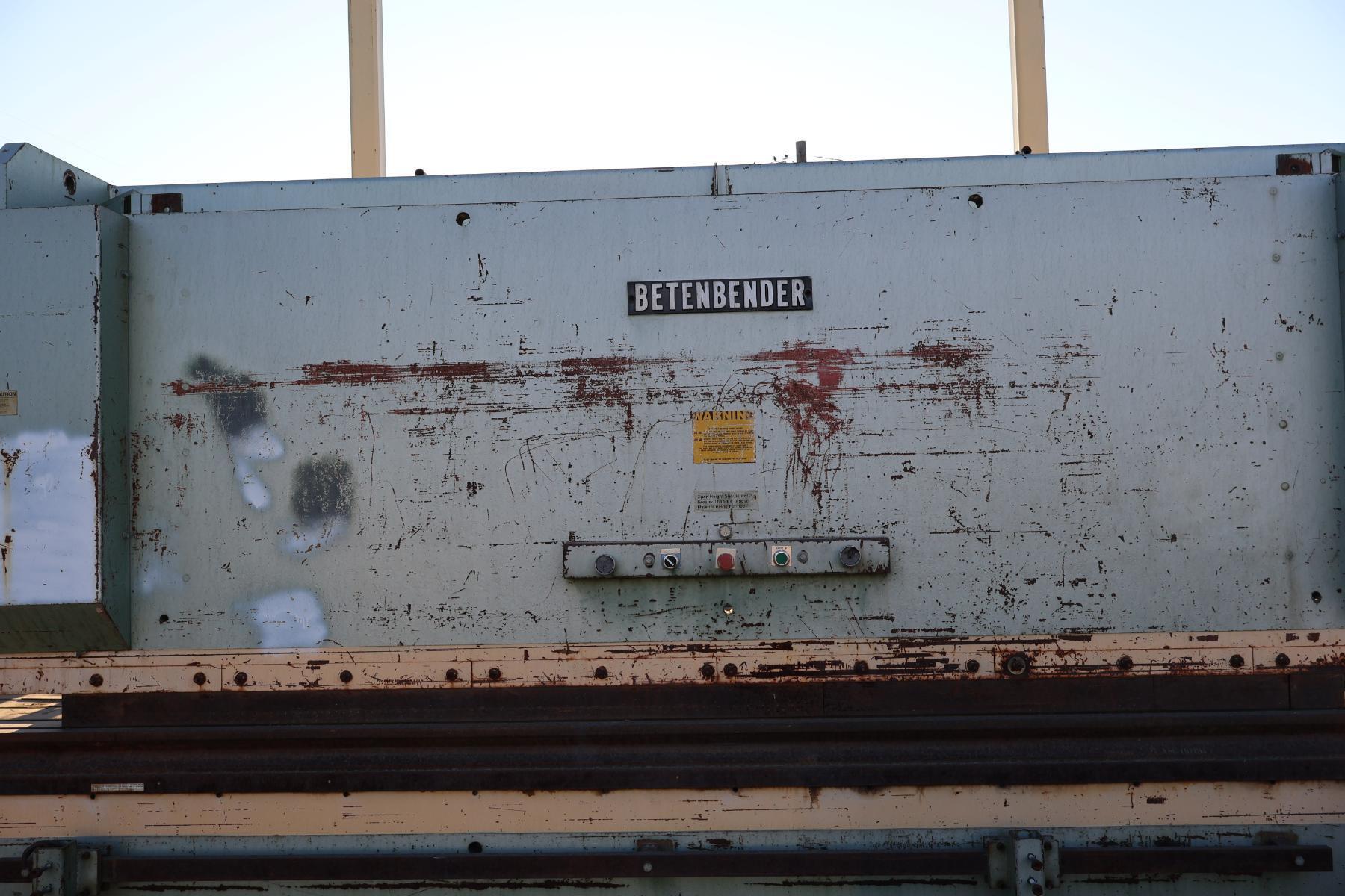 90 Ton, Betenbender #12-90, hydraulic press brake, 12' overall, 132" between housing, 6" stroke, 8" throat - Image 3