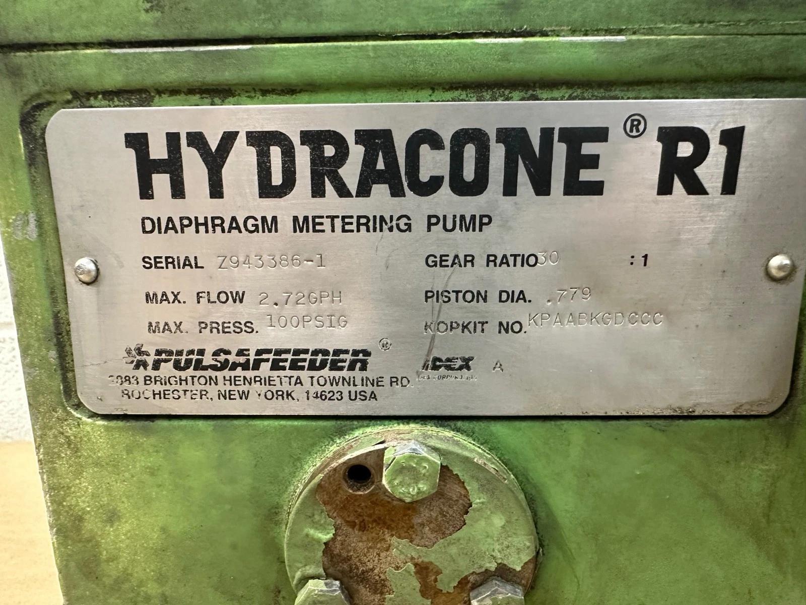 Pulsafeeder #Hydracone-R1, Diaphragm Metering Pump, 0.7" piston diameter, 2.72 GPH, 100 psig, 30:1 gear ratio - Image 2