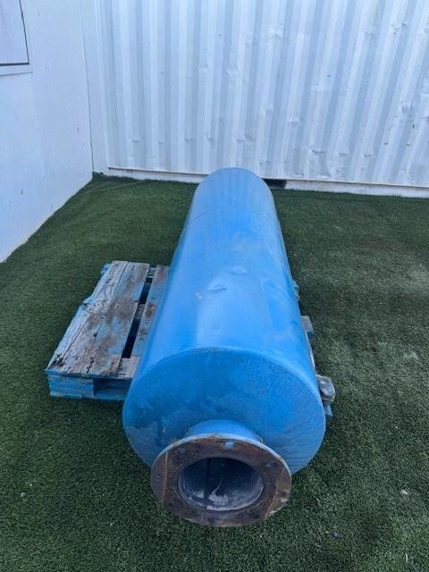 High Pressure Blower Silencer, 72" x 24", 150 gallon tank, 8" flange, 90&deg; elbow attachment - Image 2