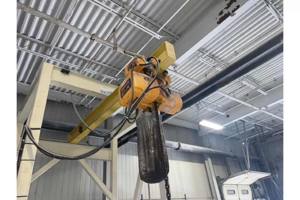 Bulk Bag Supersack Unloader, Best #BBU-4000-BE-IH, bulk equip, 2 ton Harrington electric hoist, pendant - Image 3