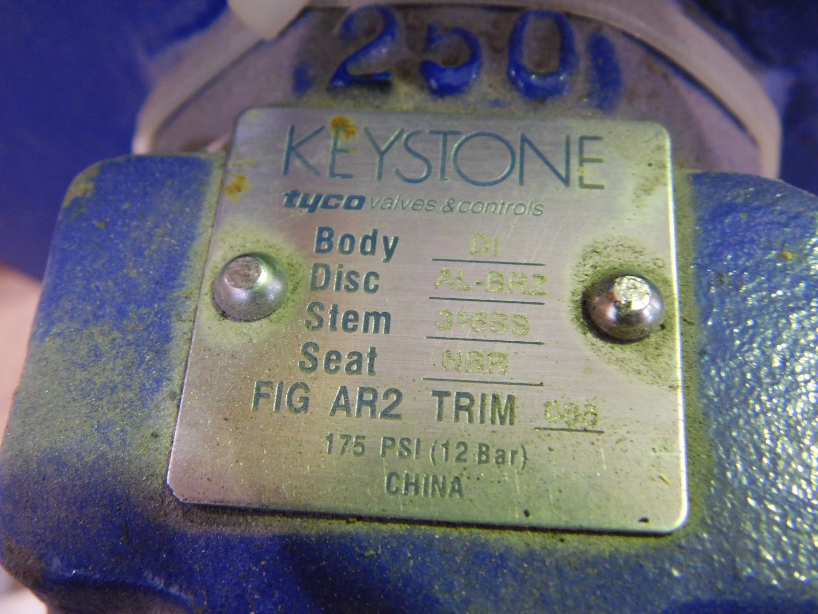 10" Tyco Keystone, Lug Butterfly Valve, 250#, DI Body, AL Brnz, w/ actuator, NEW - Image 2