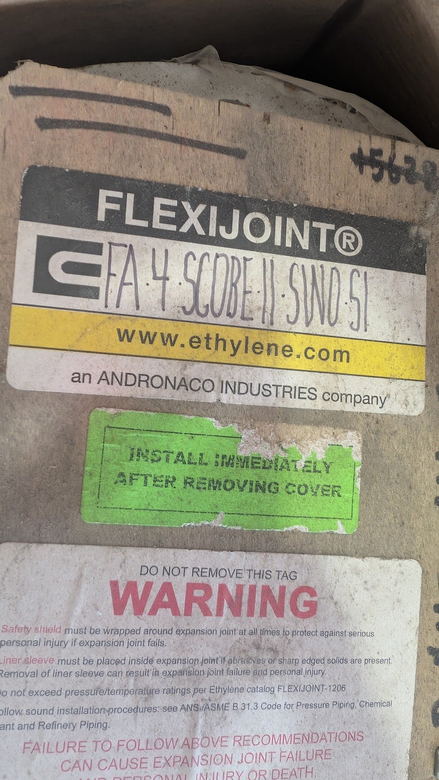 4" Ethylene Flexijoint #FA-4-SCOBE-11-SW0-SI, Expansion Joint, PTFE Lined, Stainless Steel, NEW - Image 2