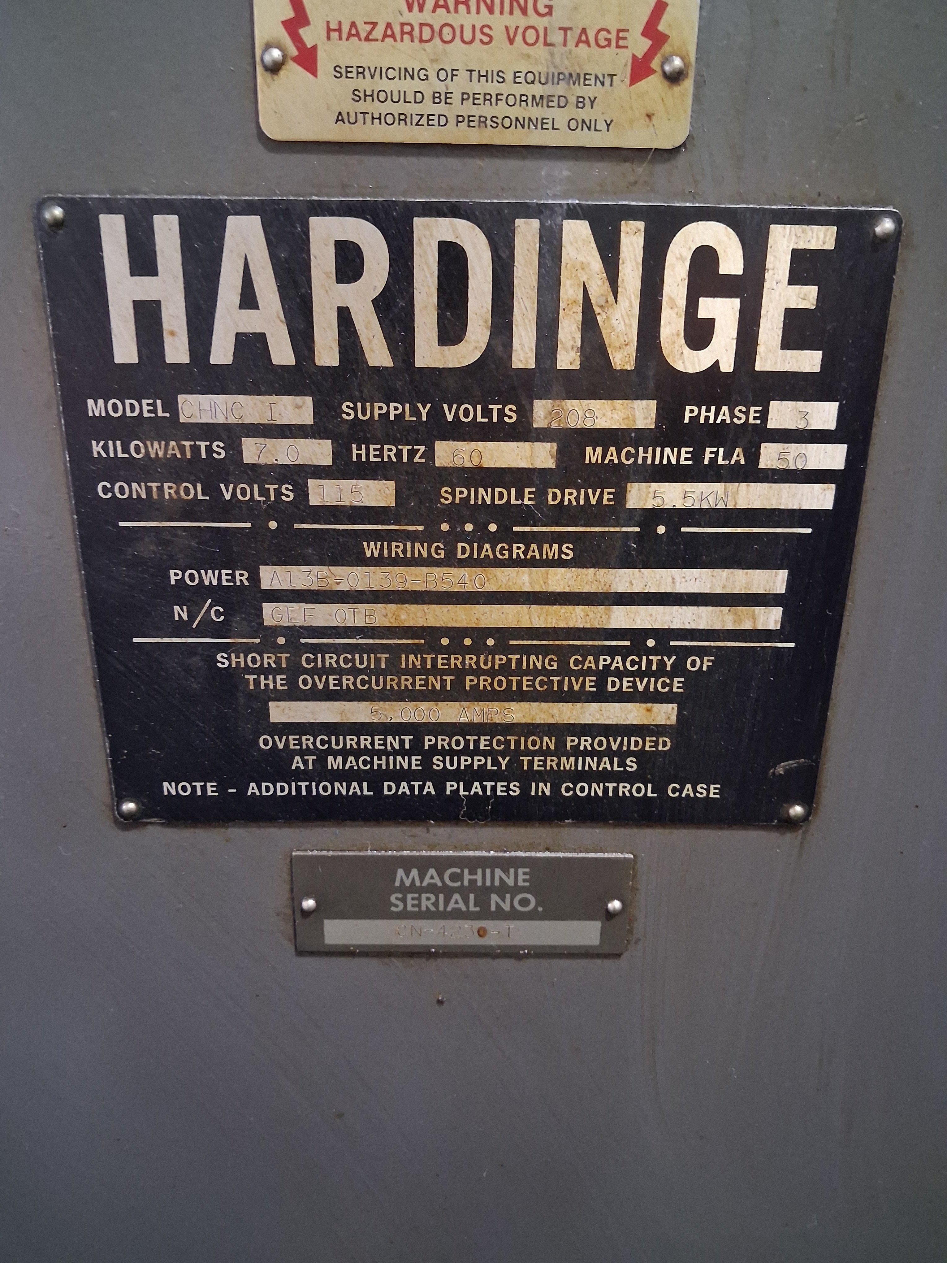 Hardinge #CHNC-I, CNC chucker lathe, Fanuc 0T-B Control, 5C collet spindle, 8-station turret, 5.5 KW spindle - Image 6