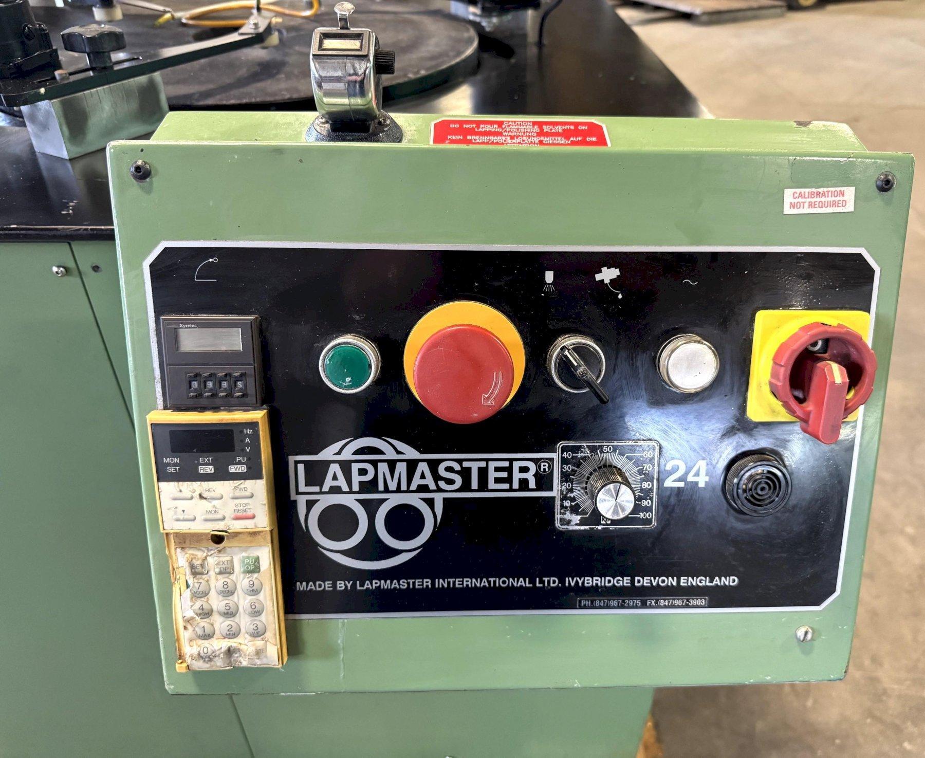 24" Lapmaster Lapping & Polishing Machine No. 24, (3) Rings, Open Face - Image 10