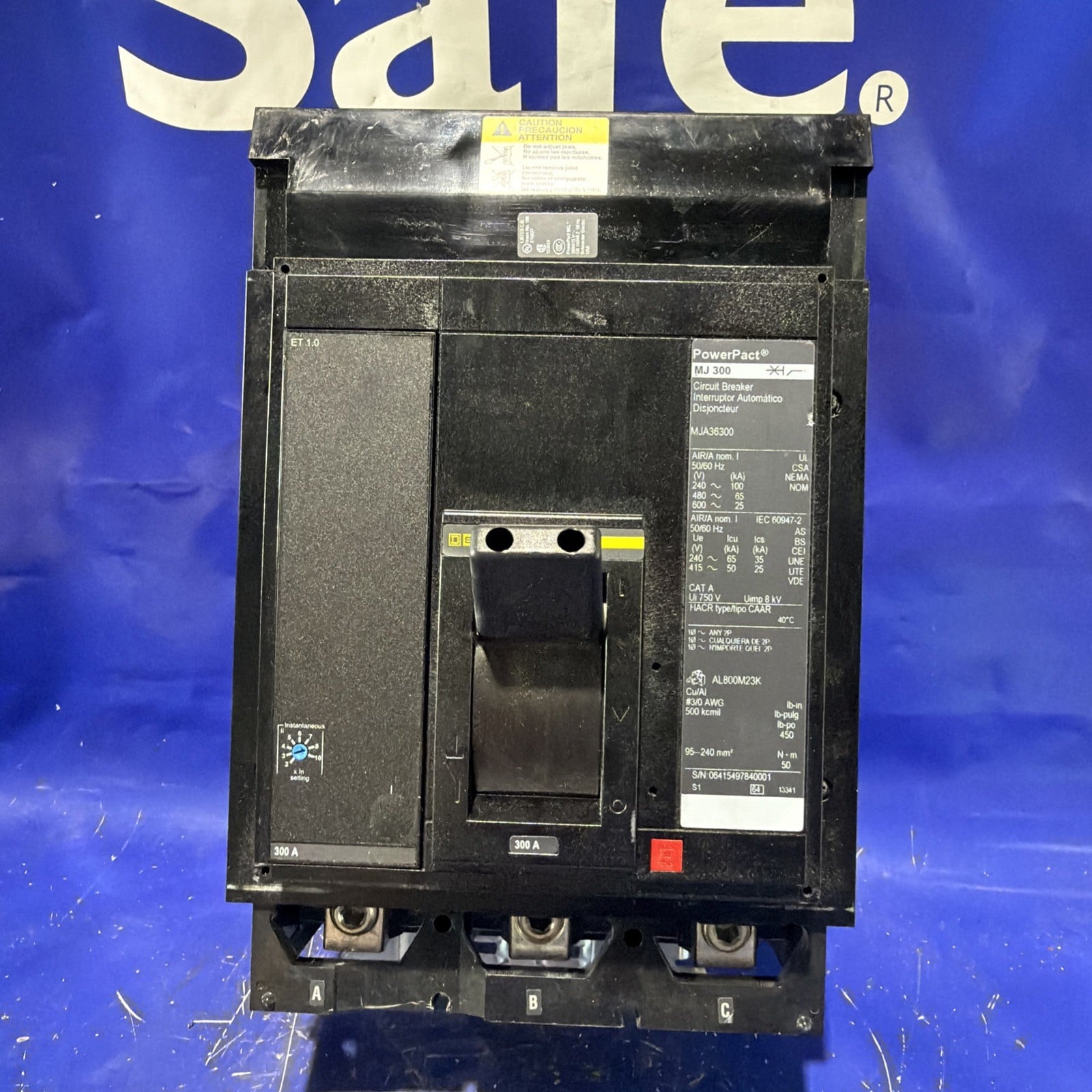 300 Amps, Square D #MJA36300, I-Line circuit breaker, 600 Volts, 3 Pole, 25 KA - Image 3