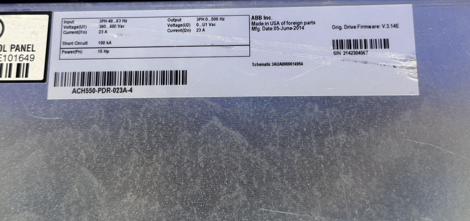 100 Amp, ABB #CL-6661998, enclosed industrial control panel, 480 Volts - Image 10