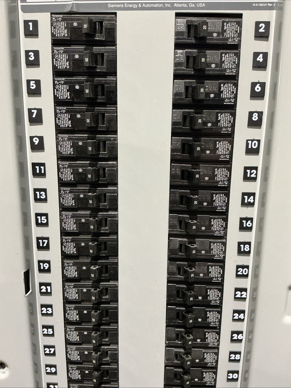 250 Amp. Siemens S1C42ML250CTS, MLO Panelboard, 208Y/120 Volts, 3 Phase, 4 Wire - Image 5