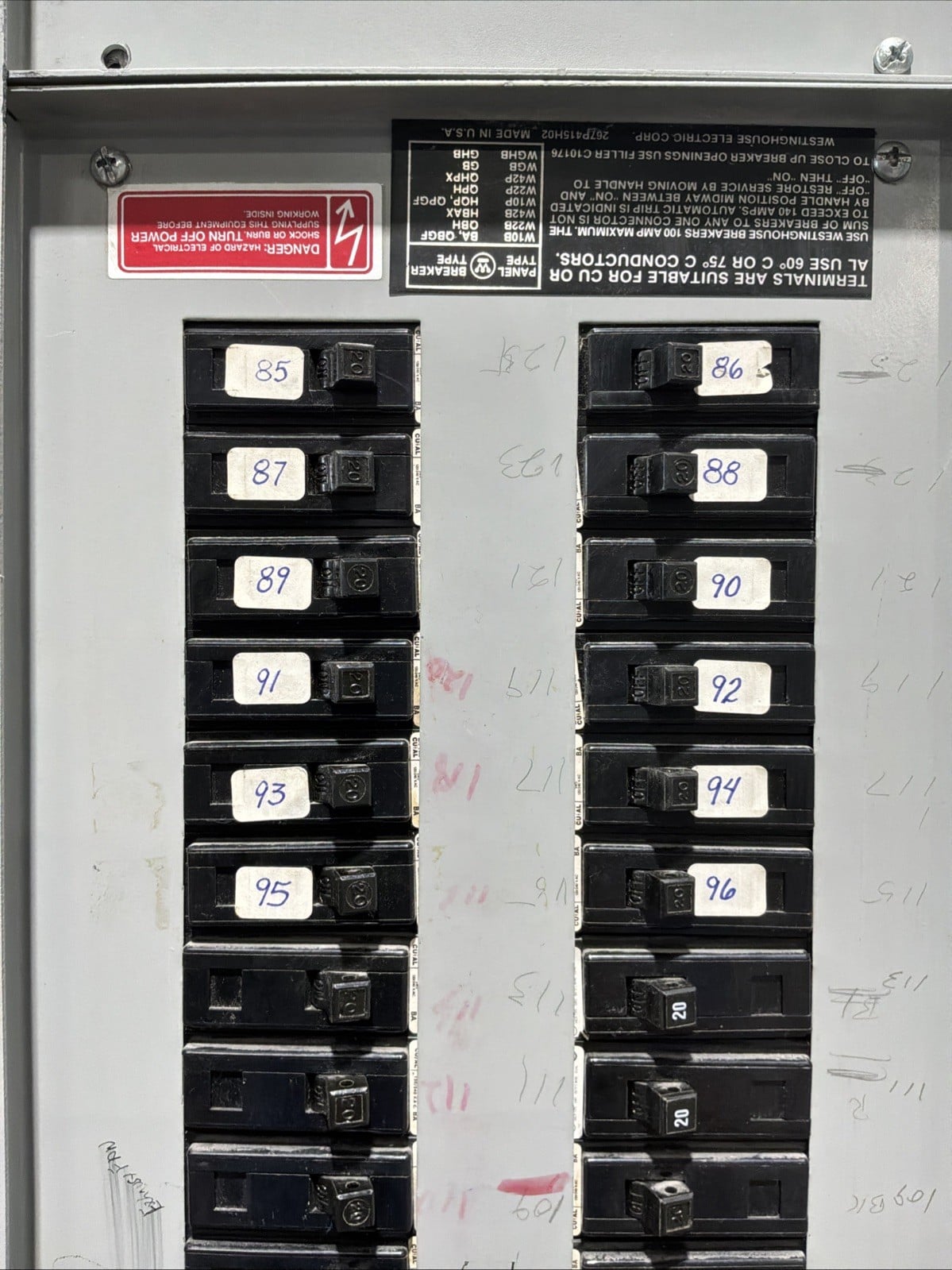 400 Amp. Westinghouse YS2072, MLO Panelboard, 208Y/120 Volts, 3 Phase, 4 Wire (8 available) - Image 4