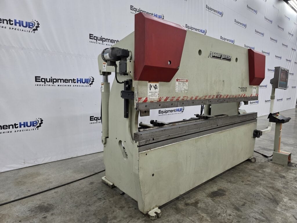 100 Ton, Accurpress #710010, 3-Axis CNC hydraulic press brake, 10' overall, 102" between housing, 8" stroke - Image 2
