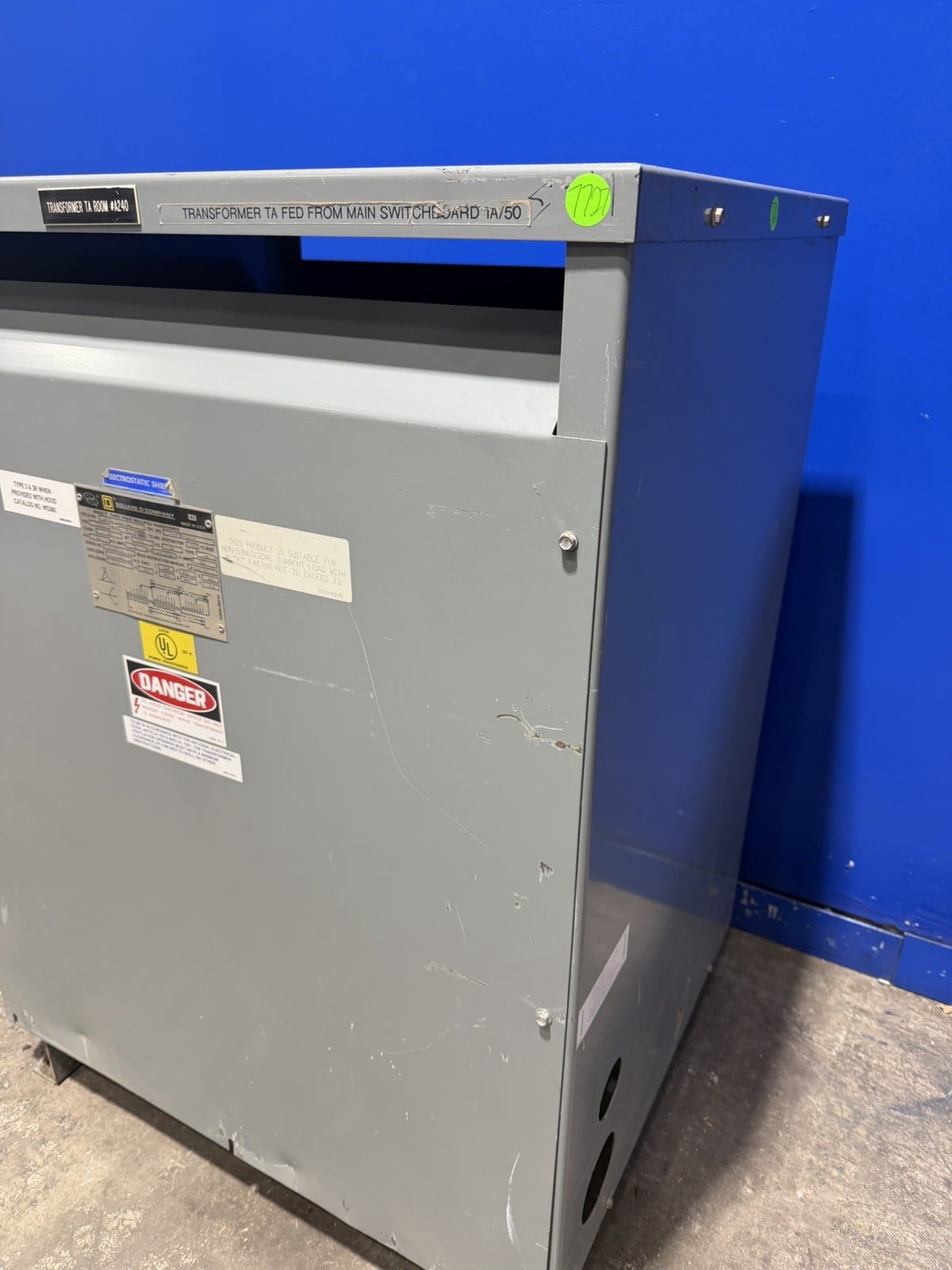 112.5 KVA 480 Primary, 208Y/120 Secondary, Square D #34749-17222-028, Transformer, 60 Hz, NEMA 2 - Image 9