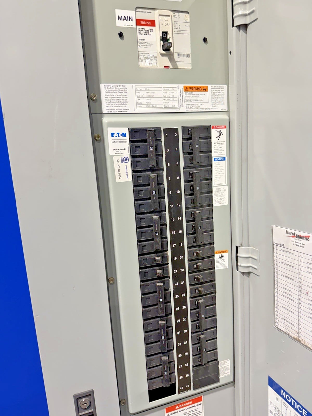 150 Amp. Eaton SDA0191849-020, Main Breaker Panelboard, 208Y/120 Volts, 3 Phase, 4 Wire - Image 5