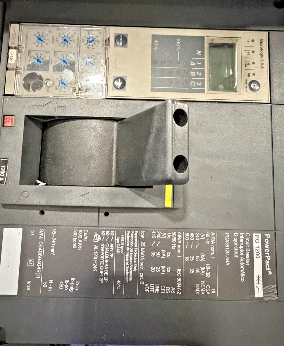 1200 Amp. Square D 44428113070300009, I-Line MLO Panelboard, 480 Volts, LSIG main - Image 4