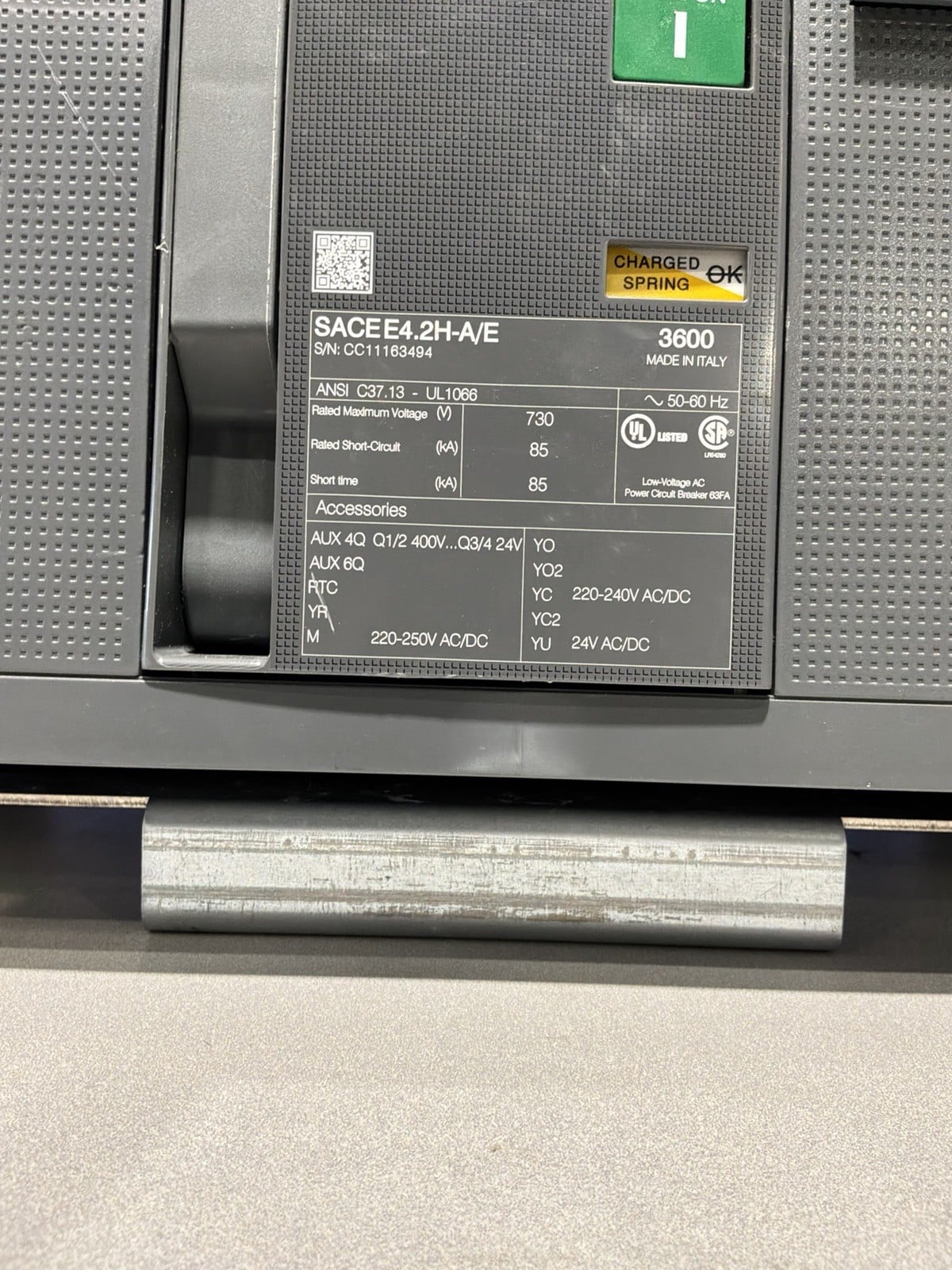 3600 Amps, ABB #SACEE42H-A/E, circuit breaker, 730 Volts, 4 Pole (2 available) - Image 2