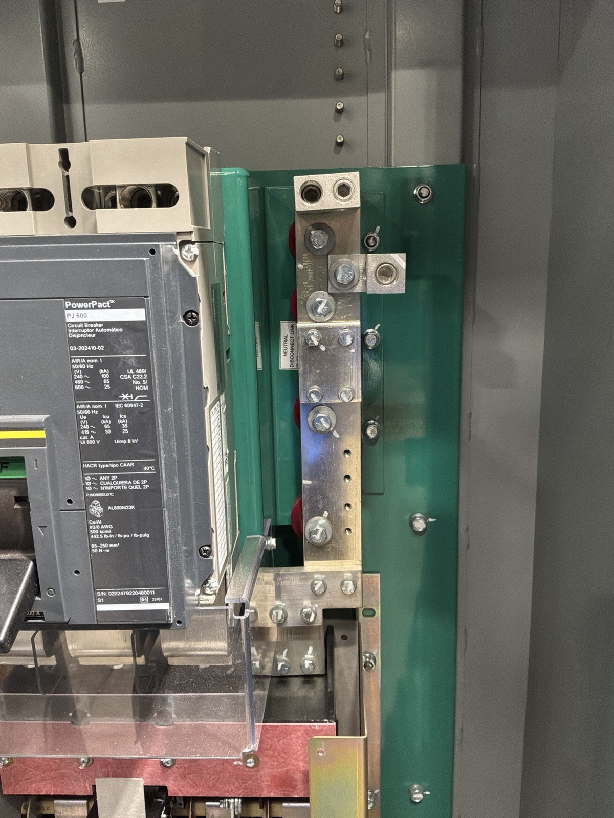 600 Amp. Cummins #E23M231965, Transfer Switch, 480 Volts, 4 Pole, service entrance rated, 60 Hz - Image 7