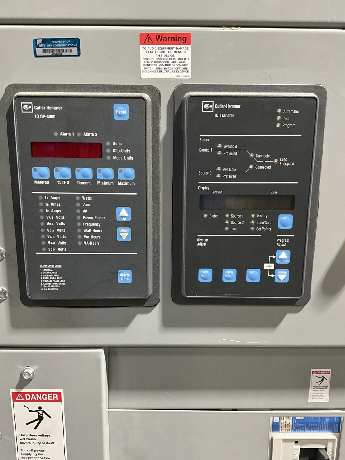 800 Amps, Cutler-Hammer DT187853, Switchboard, 480 Volts, 3 Phase, 4 Wire - Image 2