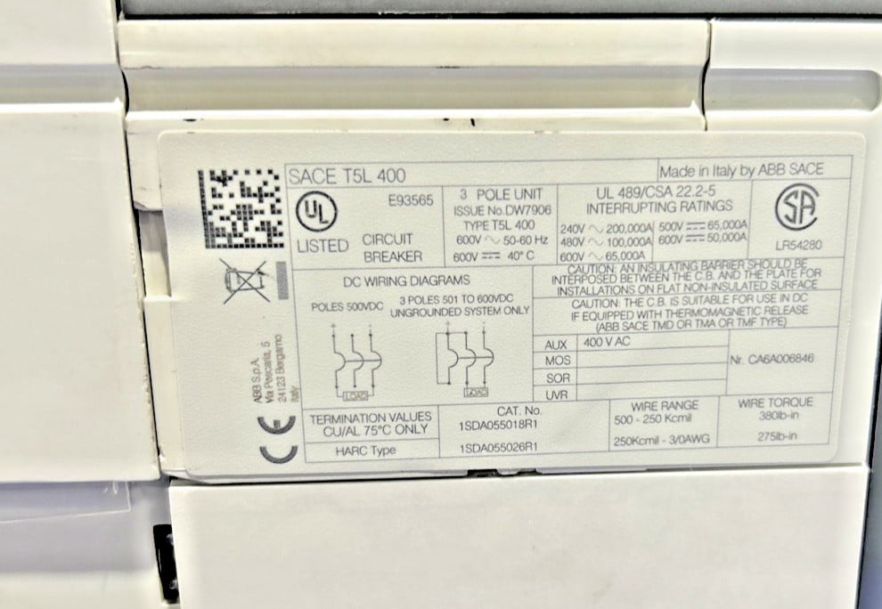600 Amps, ABB #T5L-D, circuit breakers, 600 Volts, 3 Pole, LOT of 15, (11) 600 Amp and (4) 400 Amp T5L 400 - Image 8