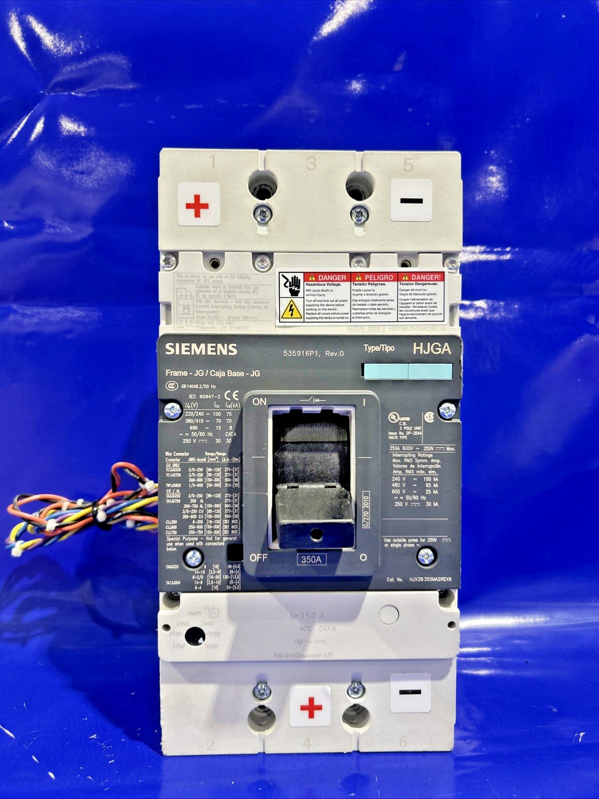 350 Amps, Siemens #HJX3B350MA2REX6, circuit breaker, 600 Volts, 3 Pole (2 available) - Image 2